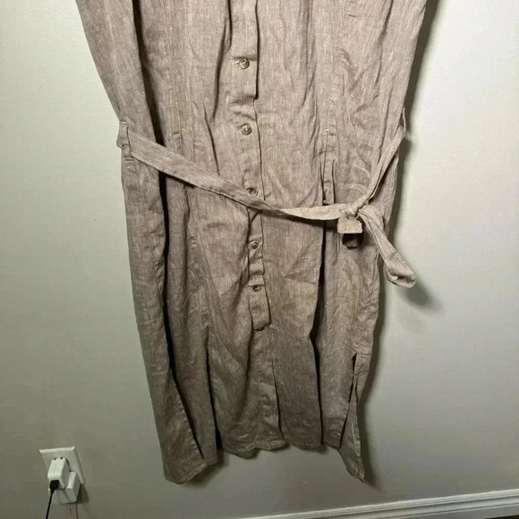 NWOT CREAM earthy  tone linen blend dress 42/XL - Picture 7 of 10